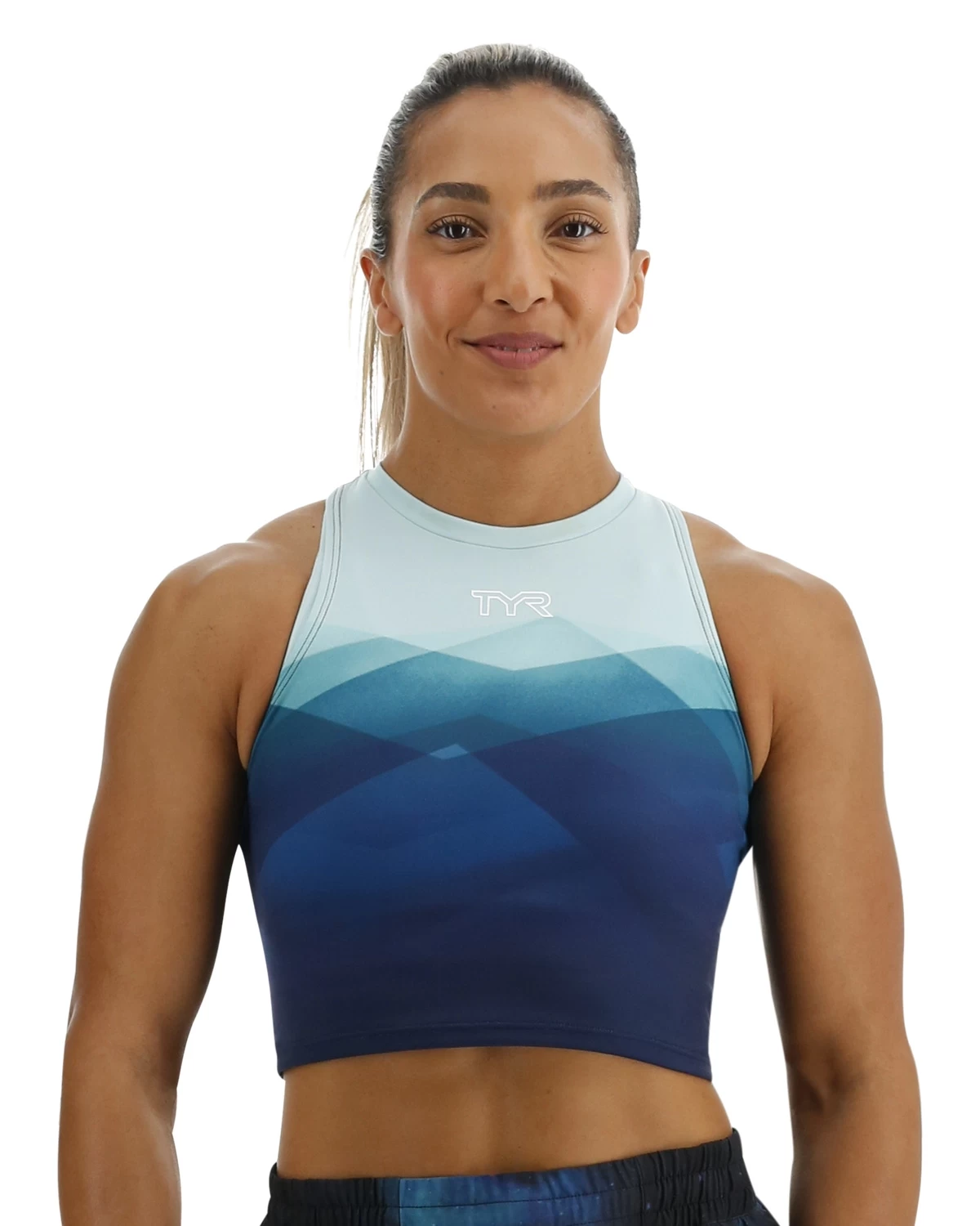 TYR Base Kinetic™ Women's Cropped High Neck Tank - Forge 1 TYR Base Kinetic™ Women's Cropped High Neck Tank - Forge