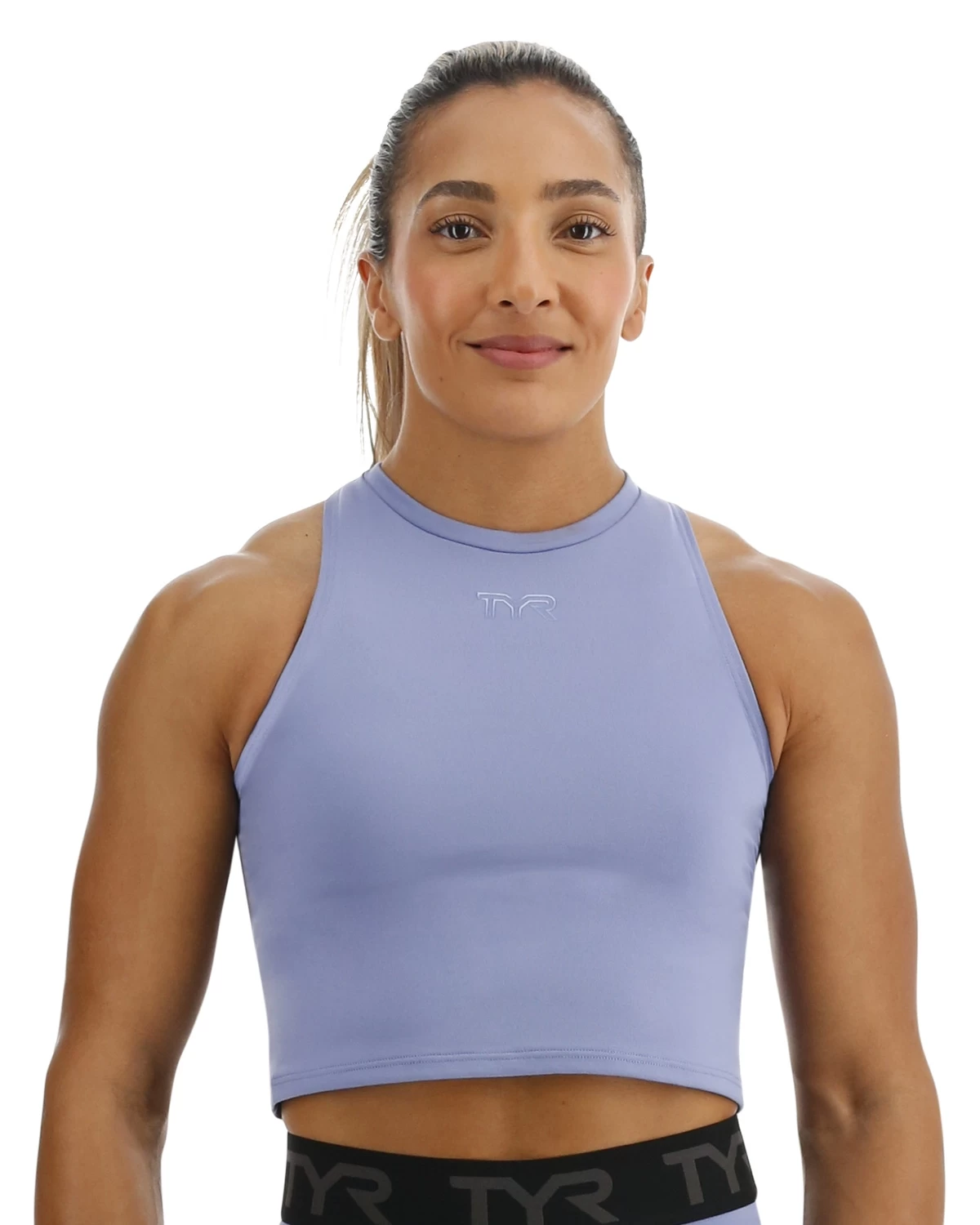 TYR Base Kinetic™ Women's Cropped High Neck Tank - Solid 1 TYR Base Kinetic™ Women's Cropped High Neck Tank - Solid
