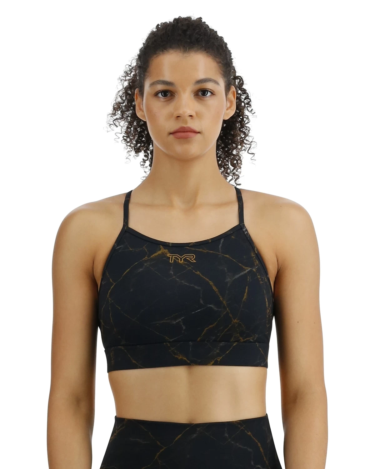 TYR Base Kinetic™ Women's High Neck Sports Bra - Goldstone 1 TYR Base Kinetic™ Women's High Neck Sports Bra - Goldstone