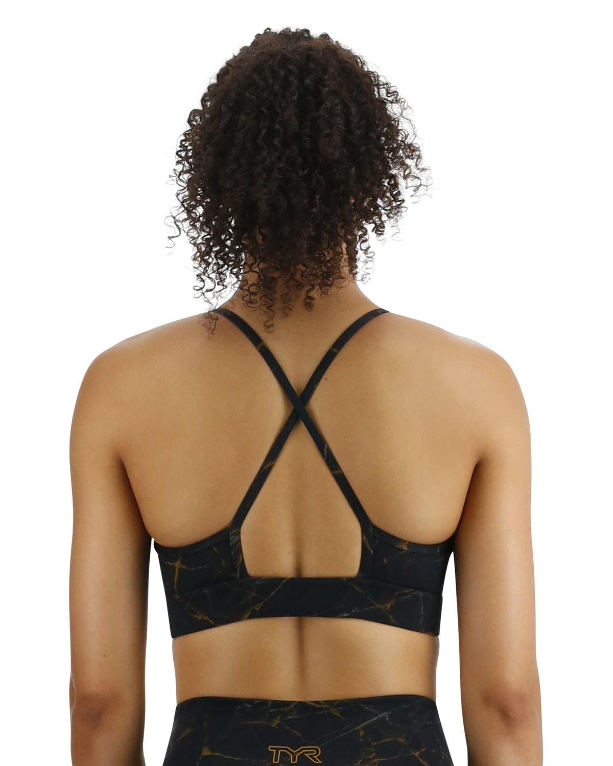 TYR Base Kinetic™ Women's High Neck Sports Bra - Goldstone 2 TYR Base Kinetic™ Women's High Neck Sports Bra - Goldstone - Image 2
