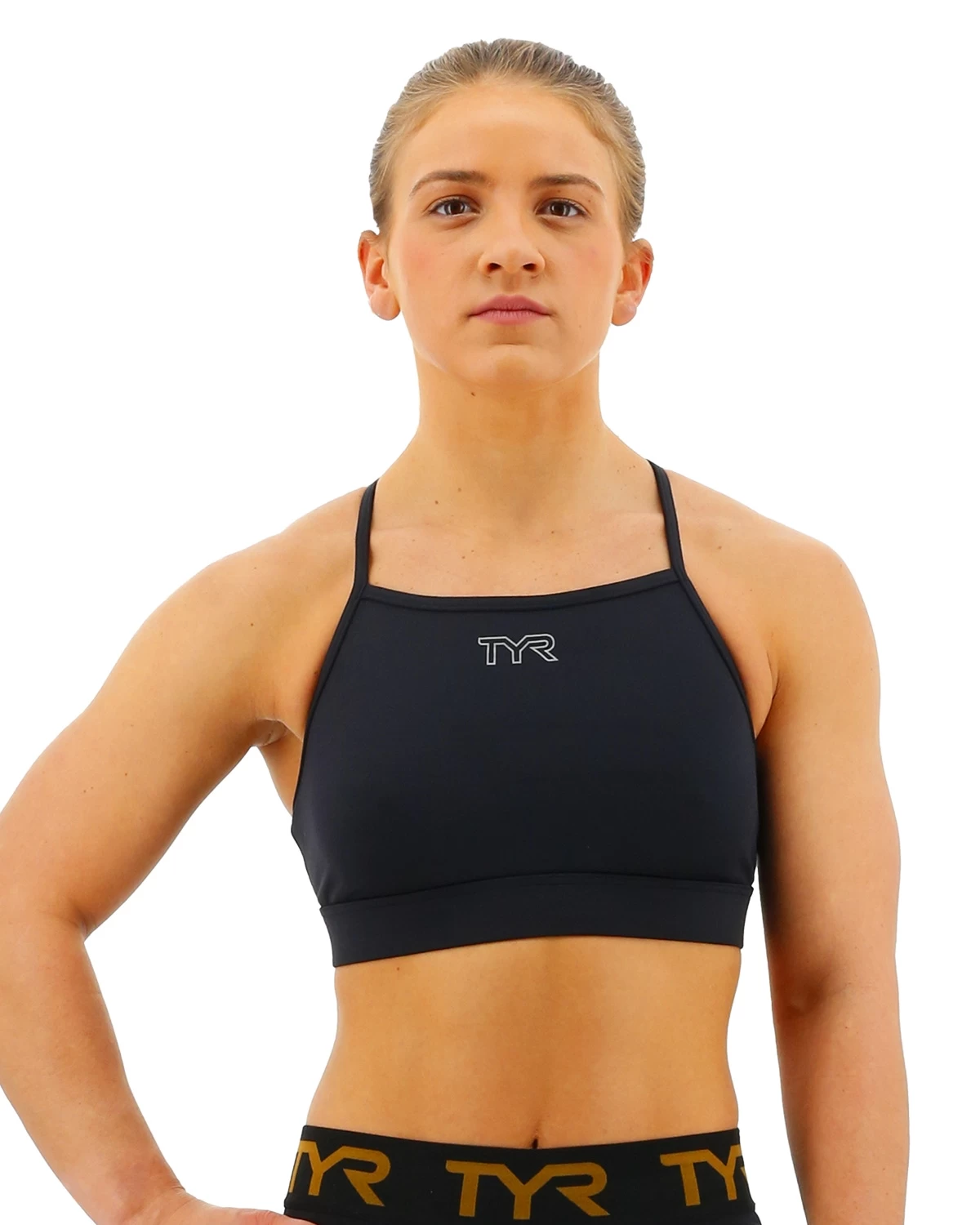 TYR Base Kinetic™ Women's High Neck Sports Bra - Solid 1 TYR Base Kinetic™ Women's High Neck Sports Bra - Solid