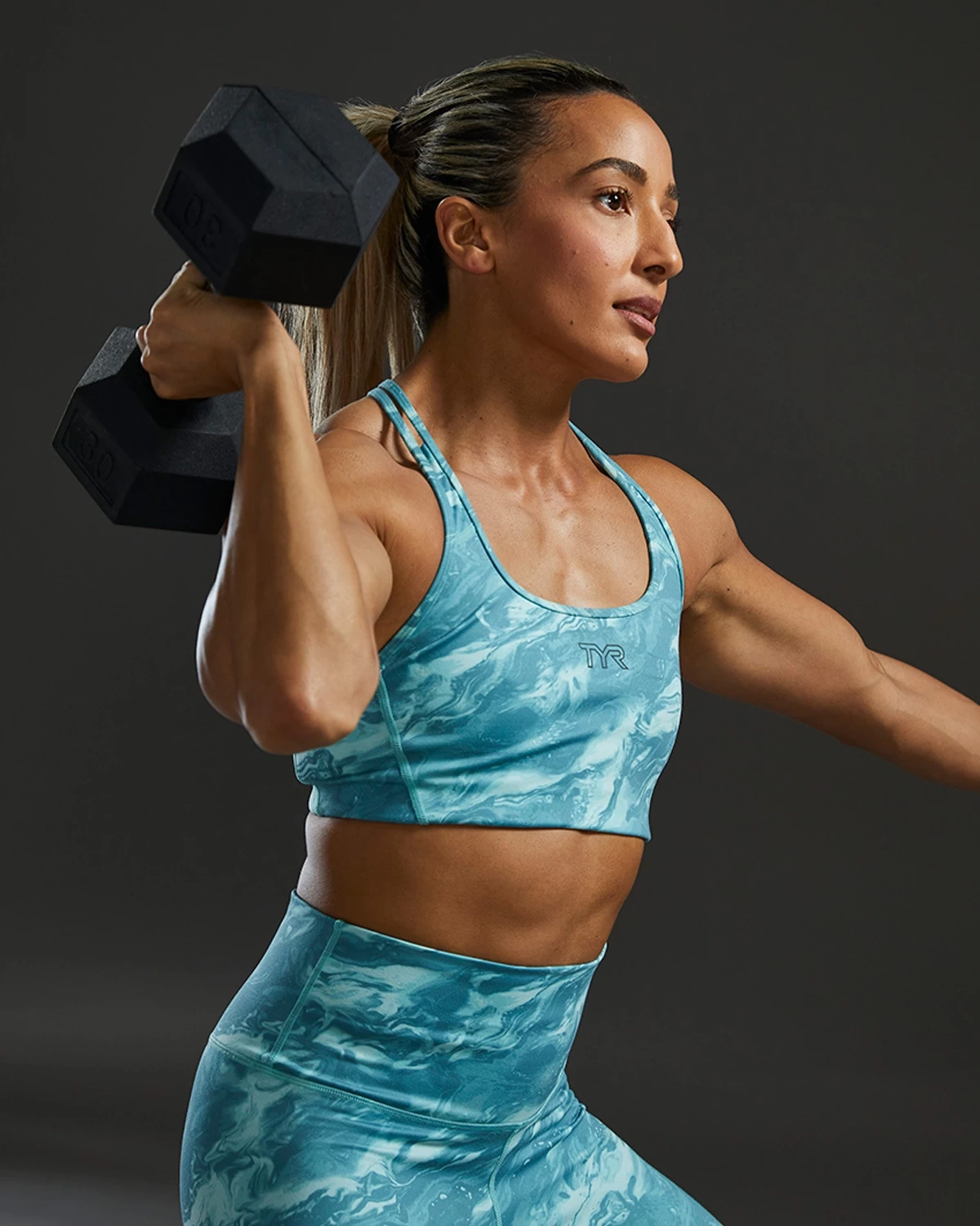 TYR Base Kinetic™ Women's Racerback Sports Bra - Aqueous 8 TYR Base Kinetic™ Women's Racerback Sports Bra - Aqueous - Image 8