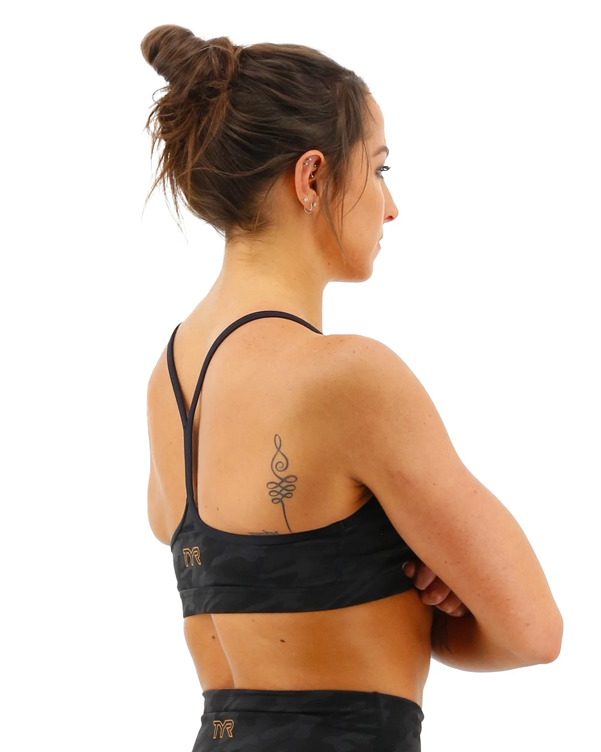 TYR Base Kinetic™ Women's V-Neck Sports Bra - Blackout Camo 5 TYR Base Kinetic™ Women's V-Neck Sports Bra - Blackout Camo - Image 5
