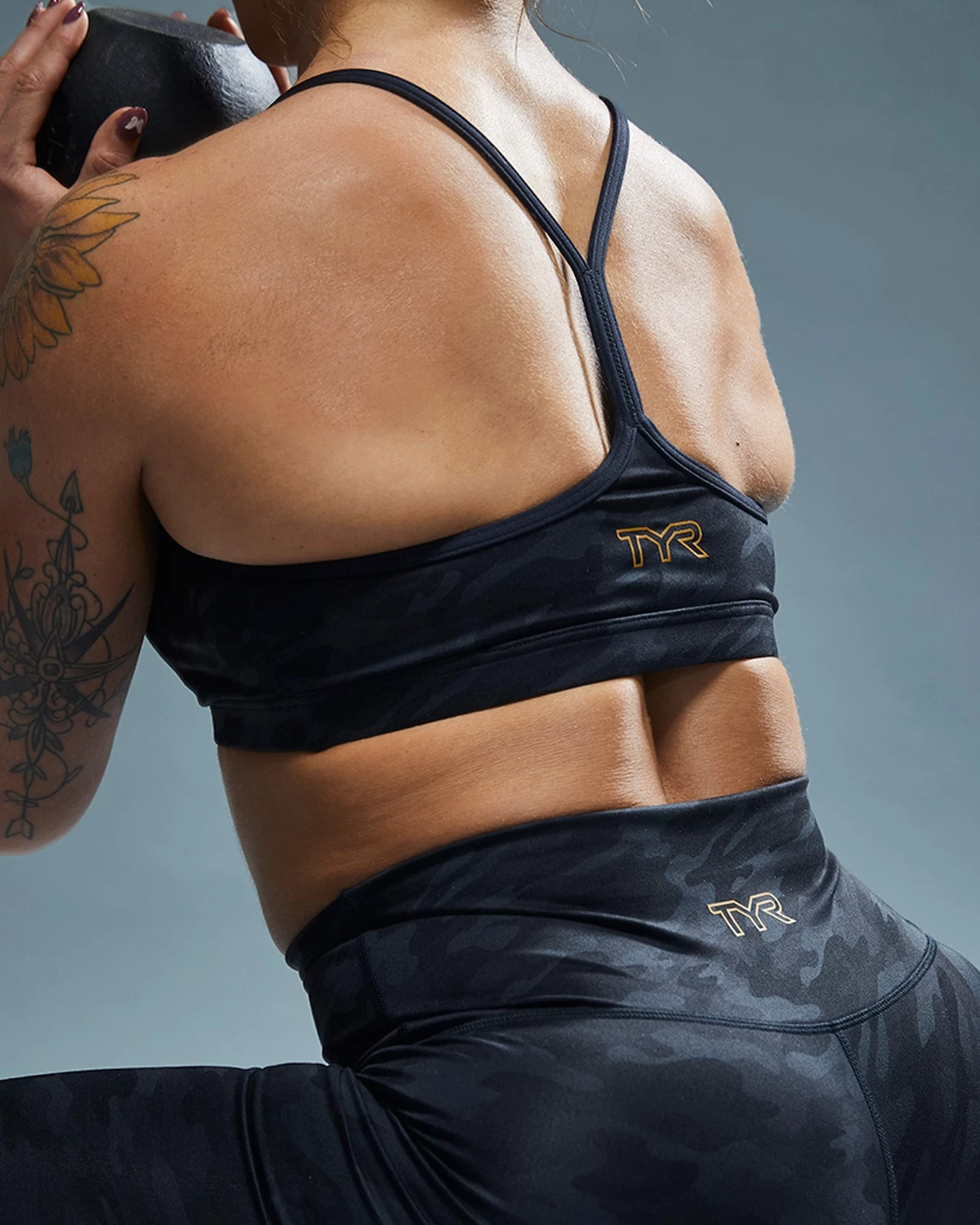 TYR Base Kinetic™ Women's V-Neck Sports Bra - Blackout Camo 10 TYR Base Kinetic™ Women's V-Neck Sports Bra - Blackout Camo - Image 10