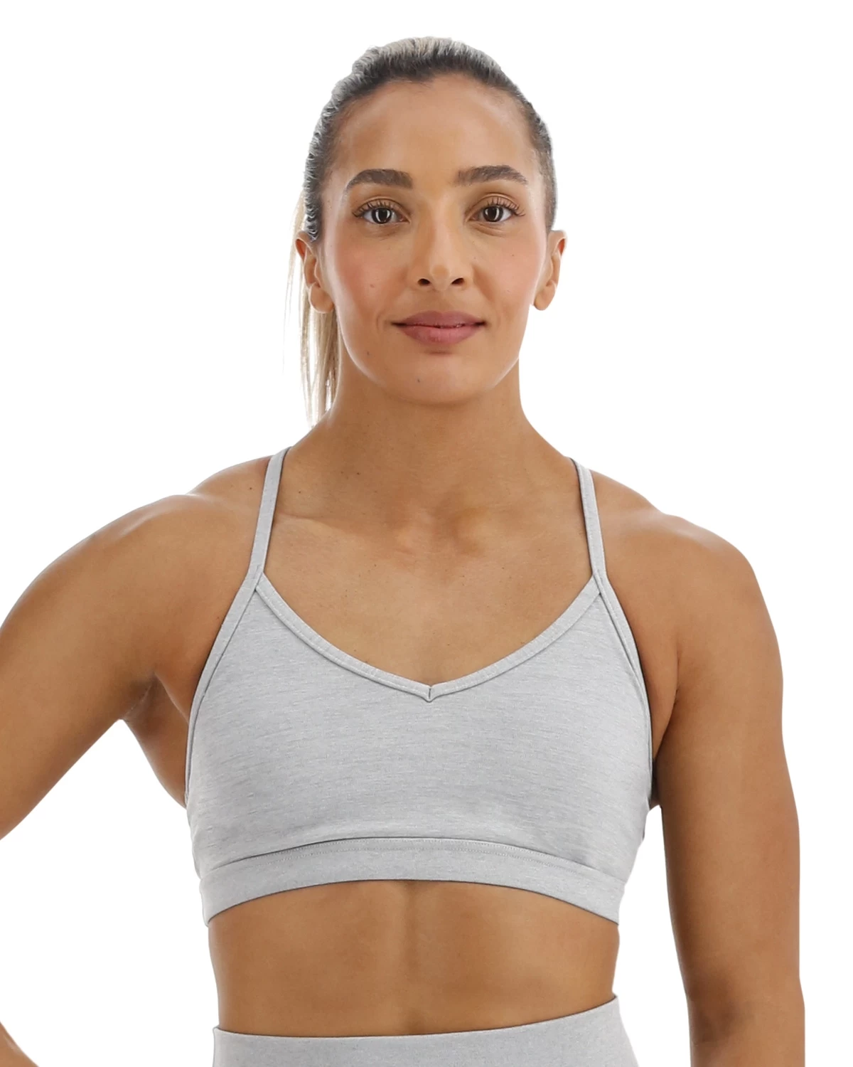 TYR Base Kinetic™ Women's V-Neck Sports Bra - Heather 1 TYR Base Kinetic™ Women's V-Neck Sports Bra - Heather