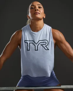 TYR ClimaDry™ Women's Cropped Tech Tank - Solid / Heather 17 TYR ClimaDry™ Women's Cropped Tech Tank - Solid / Heather -Tyr FPCTSO3A 987 alt07