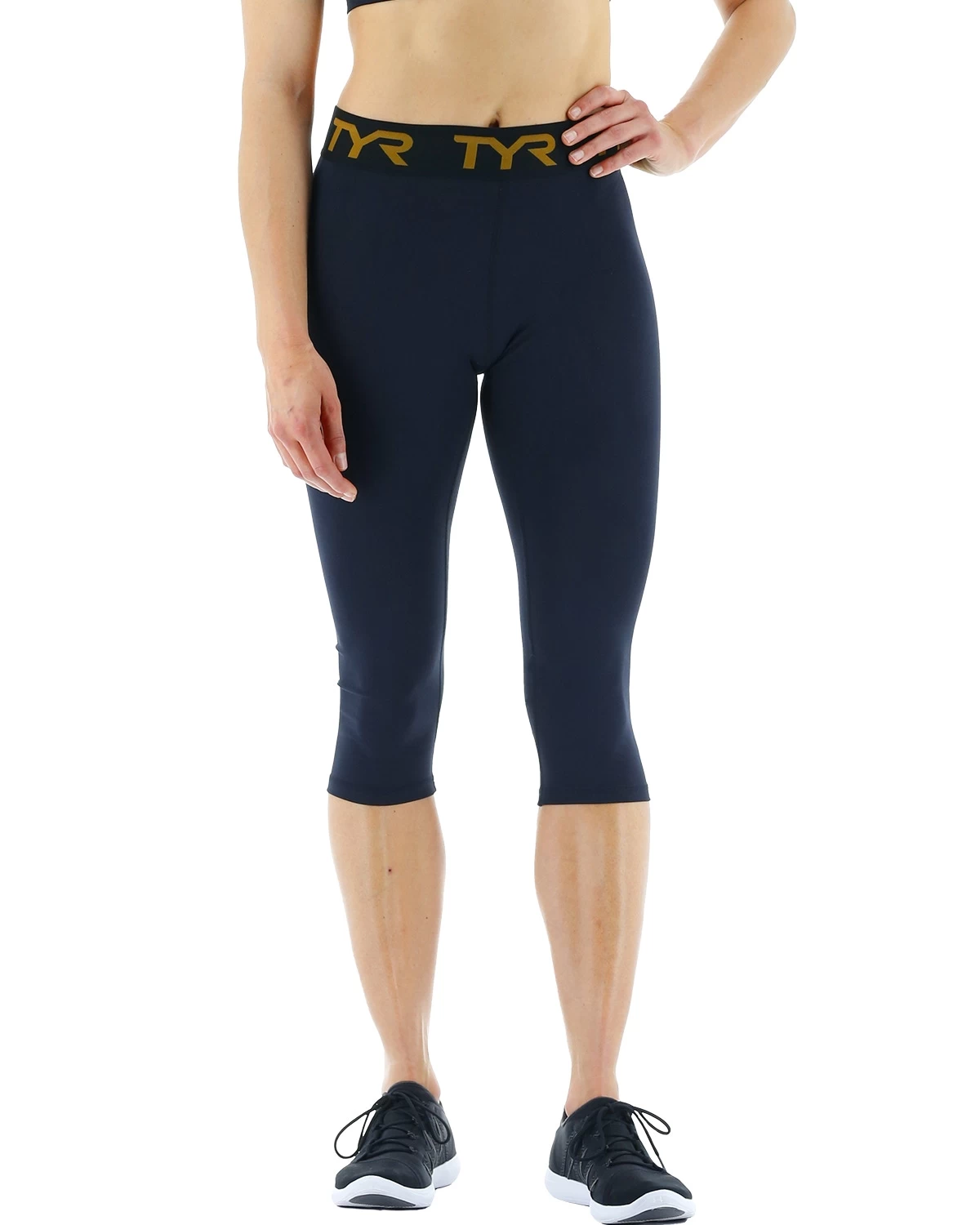 TYR Base Kinetic™ Women's Mid-Rise Logo Leggings - Solid 6 TYR Base Kinetic™ Women's Mid-Rise Logo Leggings - Solid - Image 6