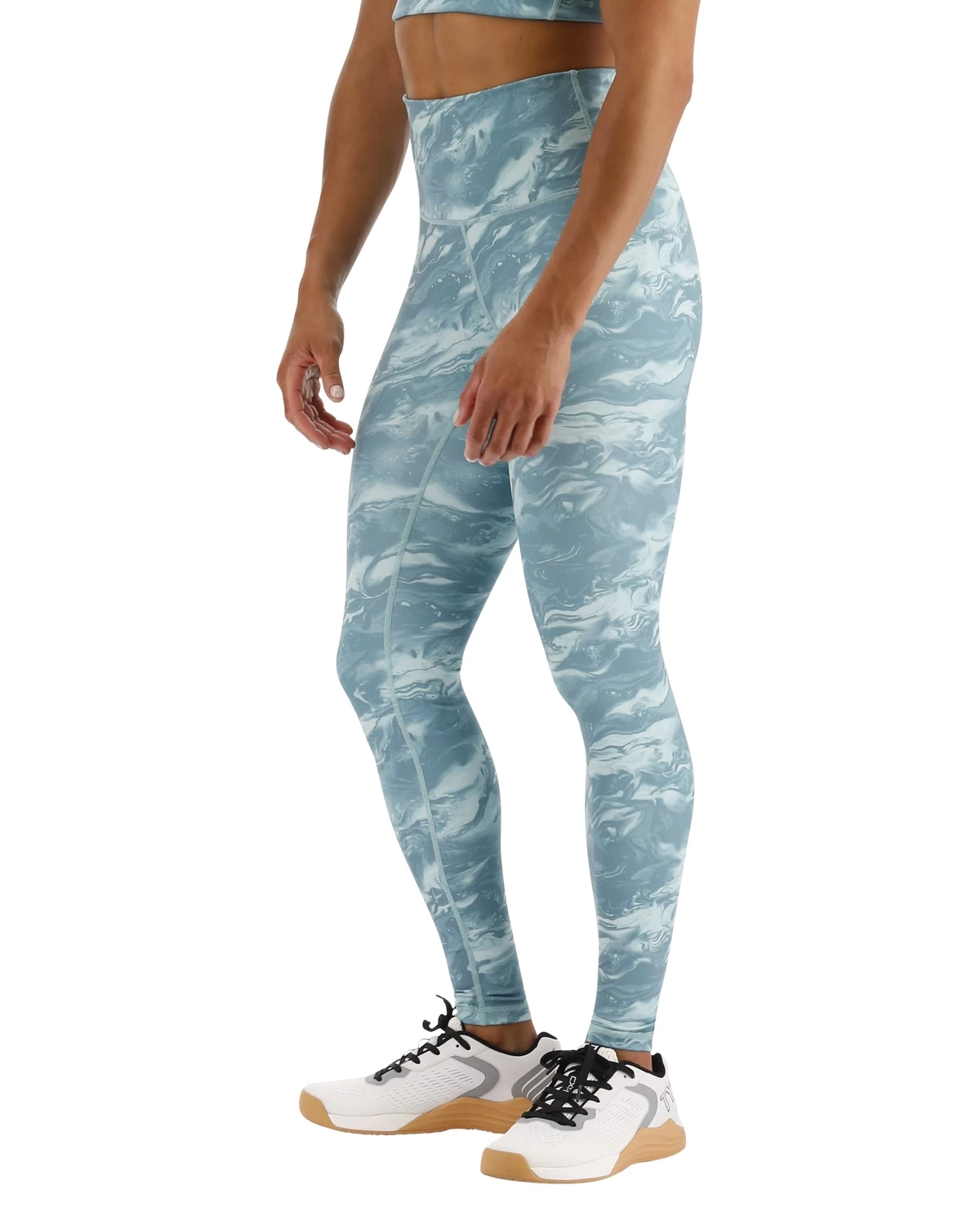 TYR Base Kinetic™ Women's High-Rise Full Length Leggings - Aqueous 3 TYR Base Kinetic™ Women's High-Rise Full Length Leggings - Aqueous - Image 3