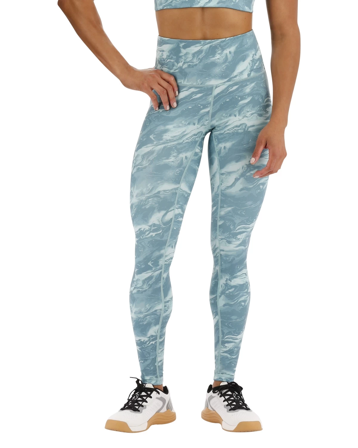 TYR Base Kinetic™ Women's High-Rise Full Length Leggings - Aqueous 1 TYR Base Kinetic™ Women's High-Rise Full Length Leggings - Aqueous