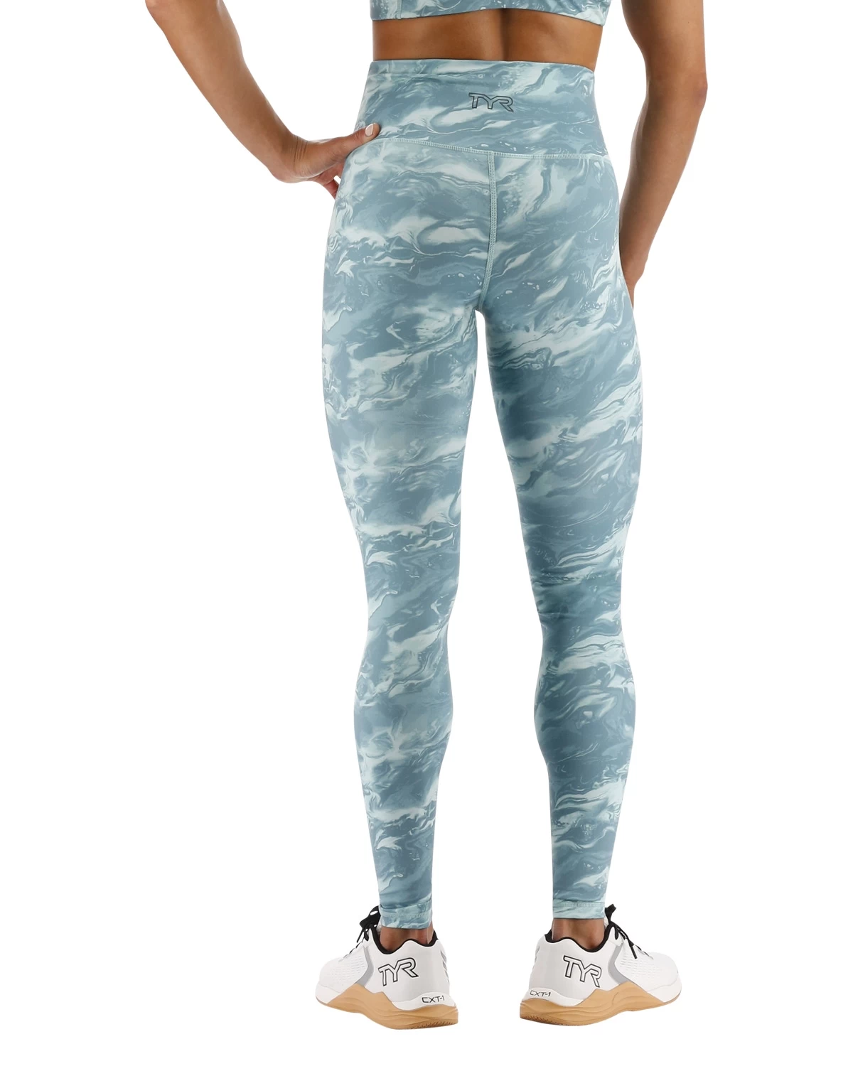 TYR Base Kinetic™ Women's High-Rise Full Length Leggings - Aqueous 2 TYR Base Kinetic™ Women's High-Rise Full Length Leggings - Aqueous - Image 2