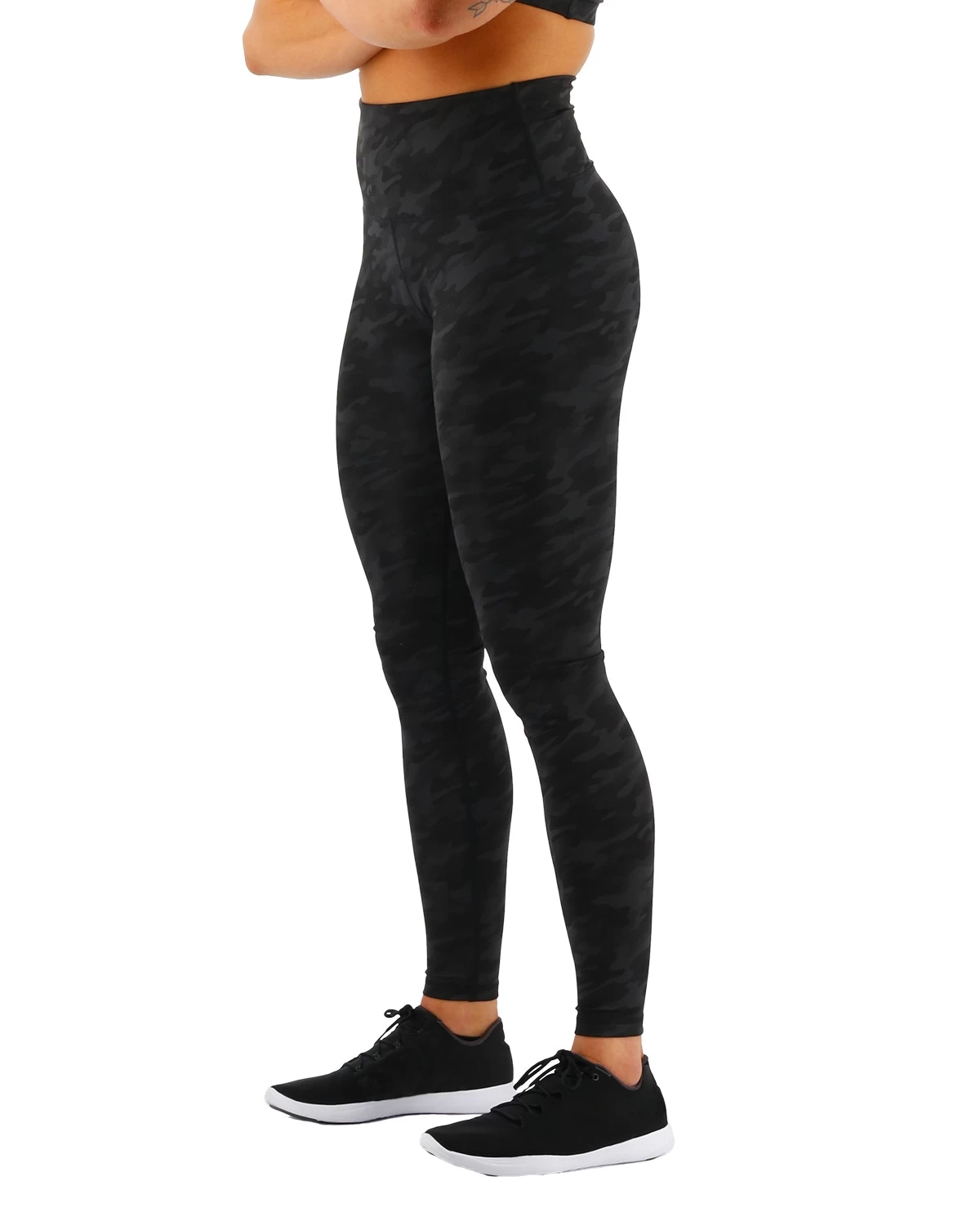 TYR Base Kinetic™ Women's High-Rise Full Length Leggings- Blackout Camo 4 TYR Base Kinetic™ Women's High-Rise Full Length Leggings- Blackout Camo - Image 4