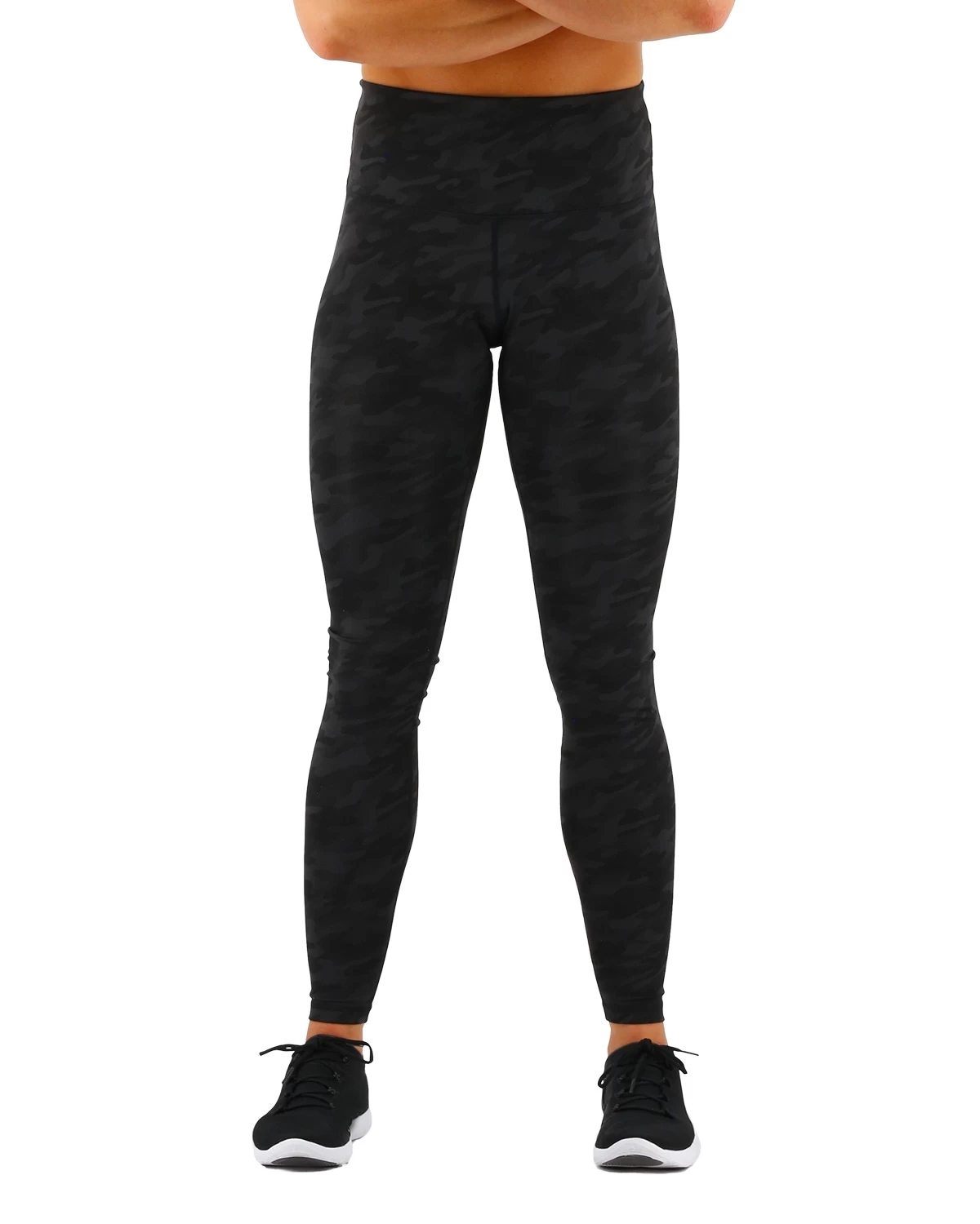 TYR Base Kinetic™ Women's High-Rise Full Length Leggings- Blackout Camo 1 TYR Base Kinetic™ Women's High-Rise Full Length Leggings- Blackout Camo