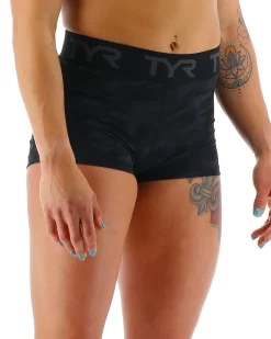 TYR Base Kinetic™ Women's Mid-Rise 2" Logo Short - Blackout Camo 11 TYR Base Kinetic™ Women's Mid-Rise 2" Logo Short - Blackout Camo -Tyr FTMLSB3A 001 alt06