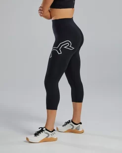 TYR Base Kinetic™ Women's High-Rise 3/4 Logo Leggings - Solid 10 TYR Base Kinetic™ Women's High-Rise 3/4 Logo Leggings - Solid -Tyr FTTHRL3A 001 alt03