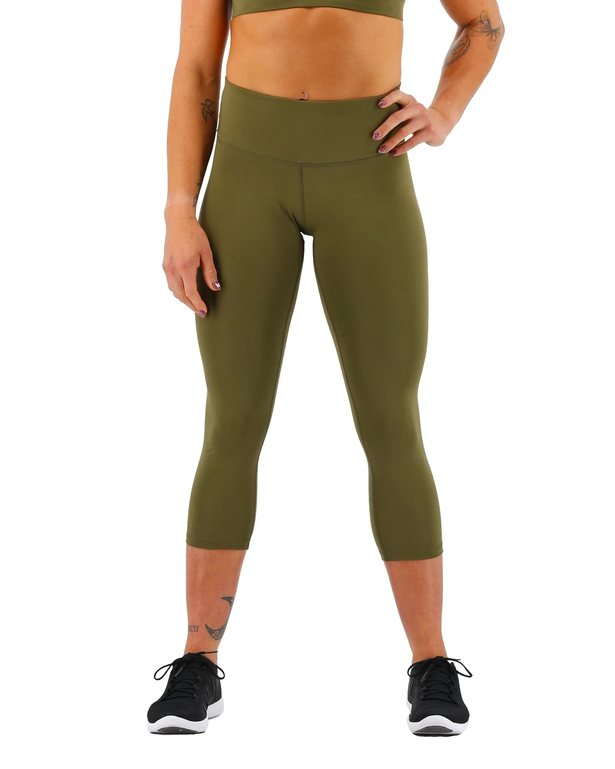 TYR Base Kinetic™ Women's High-Rise 3/4 Leggings - Solid 2 TYR Base Kinetic™ Women's High-Rise 3/4 Leggings - Solid - Image 2