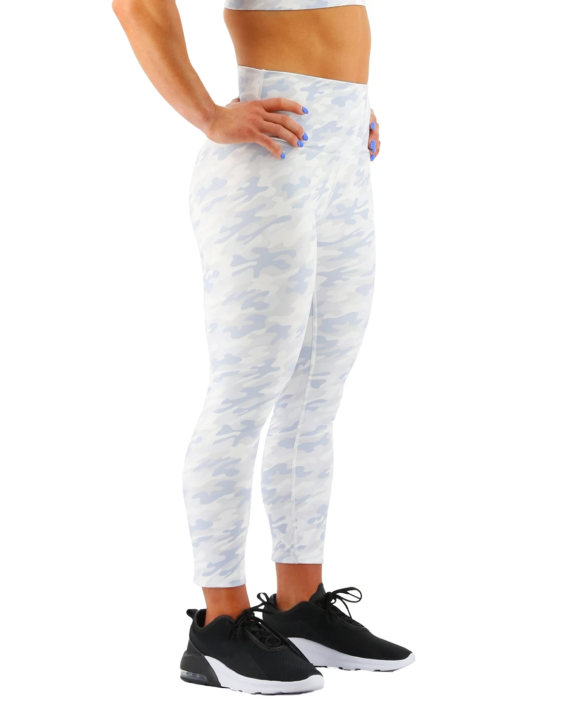 TYR Base Kinetic™ Women's High-Rise 3/4 Leggings - Whiteout Camo 6 TYR Base Kinetic™ Women's High-Rise 3/4 Leggings - Whiteout Camo - Image 6