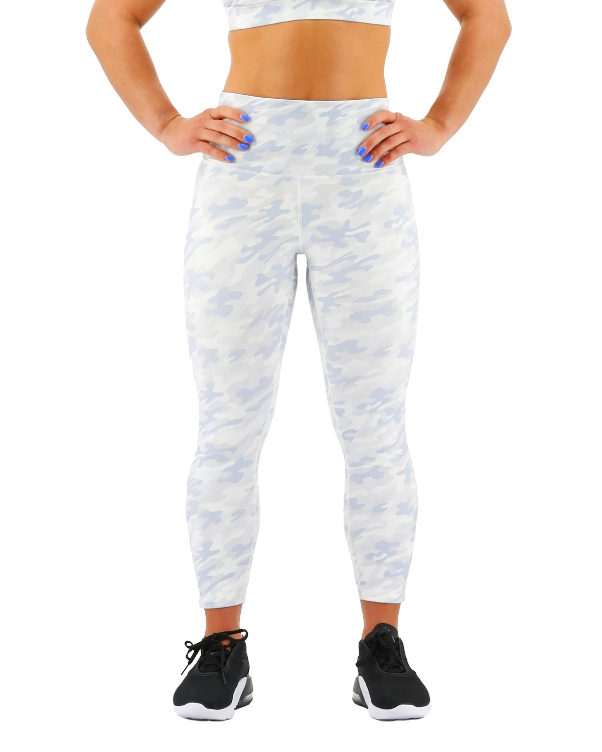 TYR Base Kinetic™ Women's High-Rise 3/4 Leggings - Whiteout Camo 1 TYR Base Kinetic™ Women's High-Rise 3/4 Leggings - Whiteout Camo