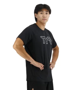 TYR ClimaDry™ Men's Raglan Big Logo Tech Tee - Solid -Tyr MPTRSL3A 001 alt06