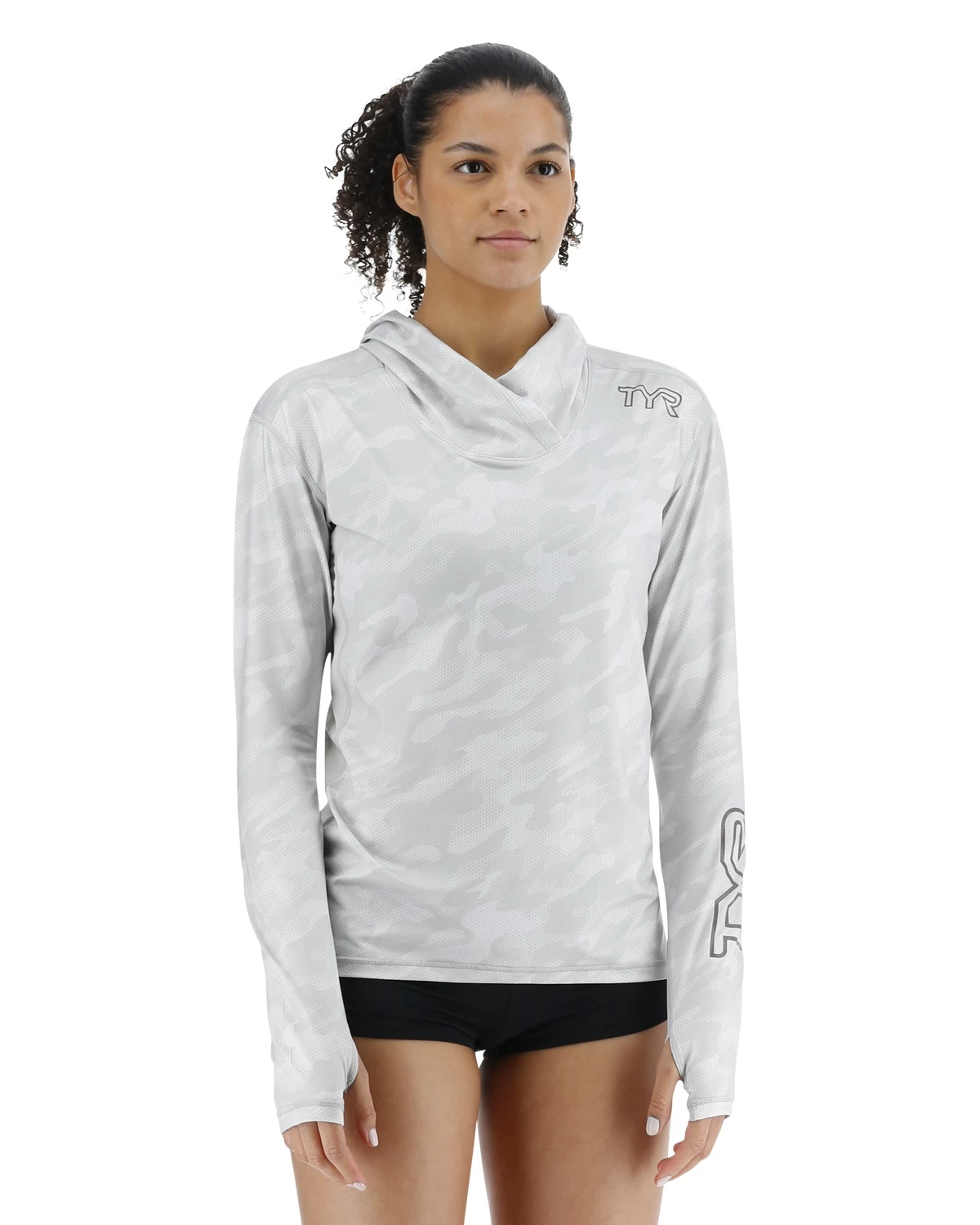 TYR SunDefense™ Women's Vented Hooded Shirt - Camohex 6 TYR SunDefense™ Women's Vented Hooded Shirt - Camohex - Image 6