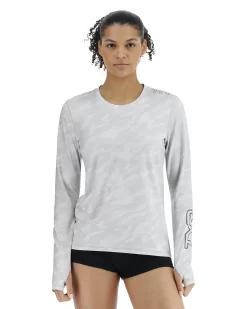 TYR SunDefense™ Women's Vented Long Sleeve Crew Shirt - Camohex