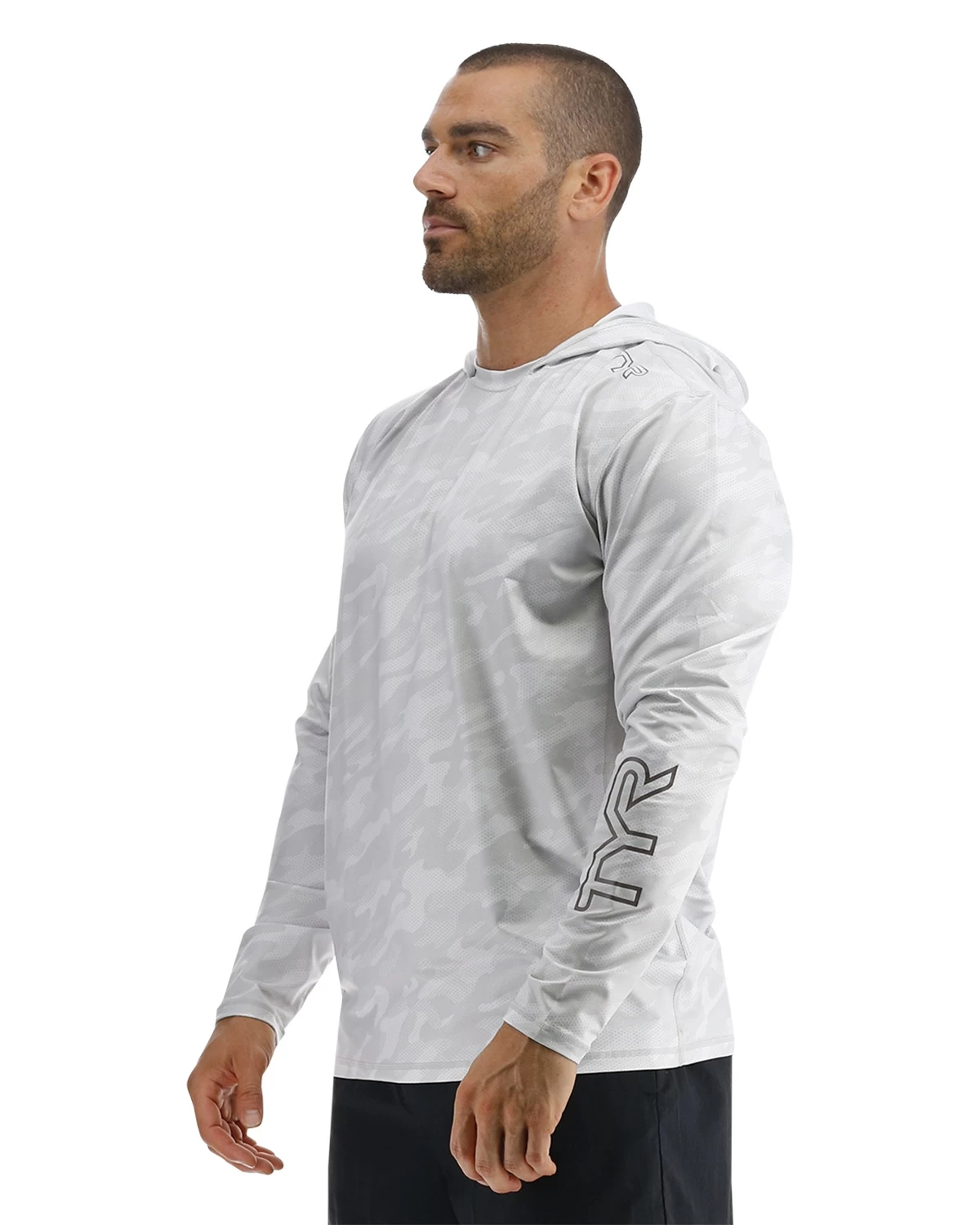 TYR SunDefense™ Men's Vented Hooded Shirt - Camohex 4 TYR SunDefense™ Men's Vented Hooded Shirt - Camohex - Image 4