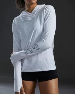 TYR SunDefense™ Women's Vented Hooded Shirt - Solid -Tyr TSFPLH7A 100 alt07