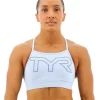 TYR Base Kinetic™ Women's High Neck Big Logo Sports Bra - Solid