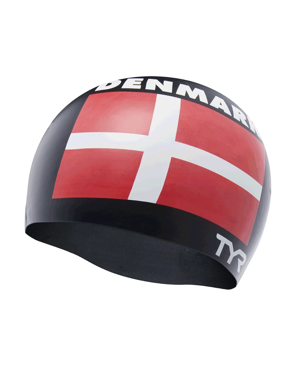 TYR Adult Silicone Swim Cap - Denmark 1 TYR Adult Silicone Swim Cap - Denmark