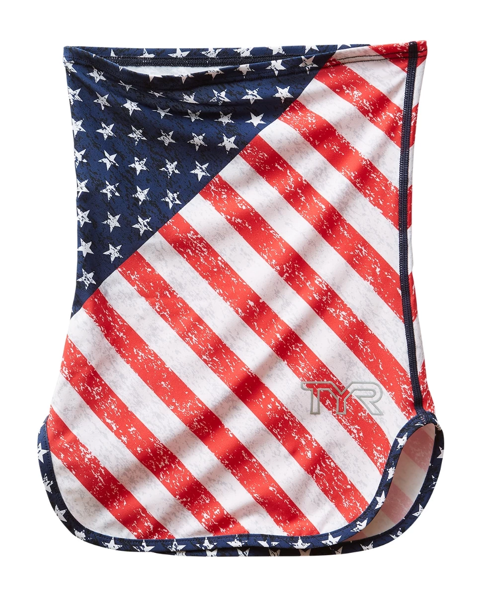 TYR Unisex SunDefense Super Soft Neck Gaiter - Americana 1 TYR Unisex SunDefense Super Soft Neck Gaiter - Americana