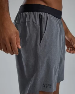 TYR Hydrosphere™ Men's Unlined 7" Unbroken Big Logo Shorts - Solid -Tyr muslso3a 255 alt05