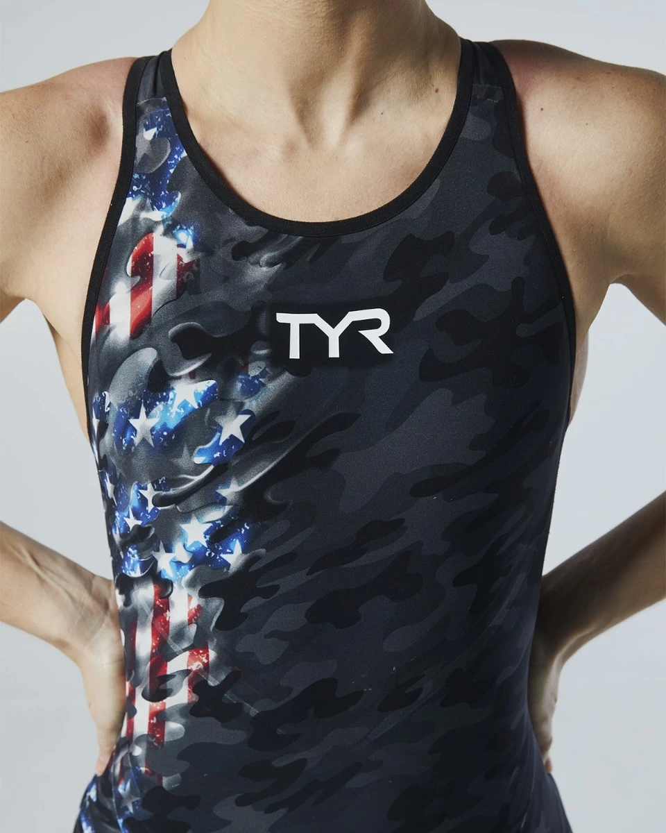 TYR Women's Venzo™ Closed Back - USA Blackout Camo 8 TYR Women's Venzo™ Closed Back - USA Blackout Camo - Image 8