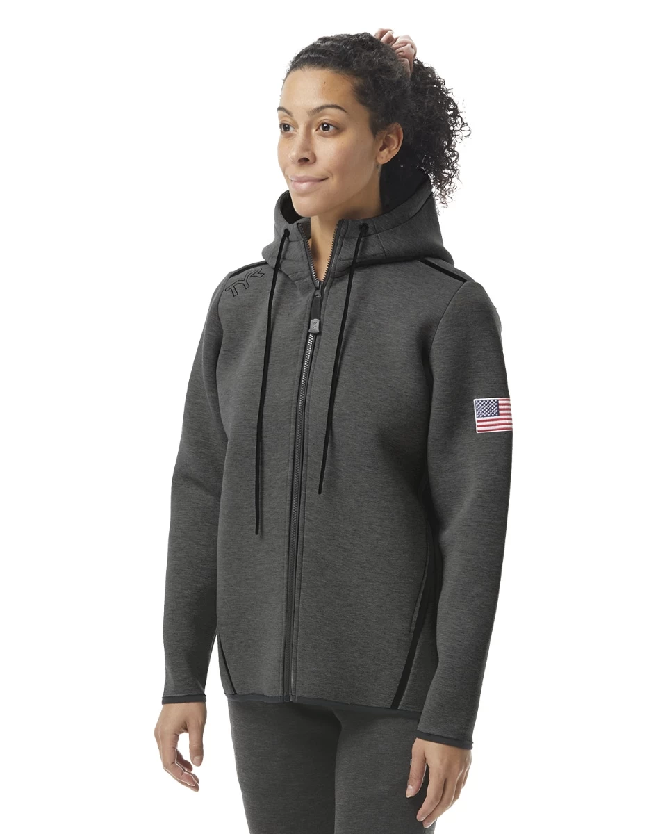 TYR Women's Elite Team Full Zip Hoodie - USA 1 TYR Women's Elite Team Full Zip Hoodie - USA