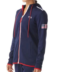 TYR Women's Alliance Podium Full Zip Hoodie - USA